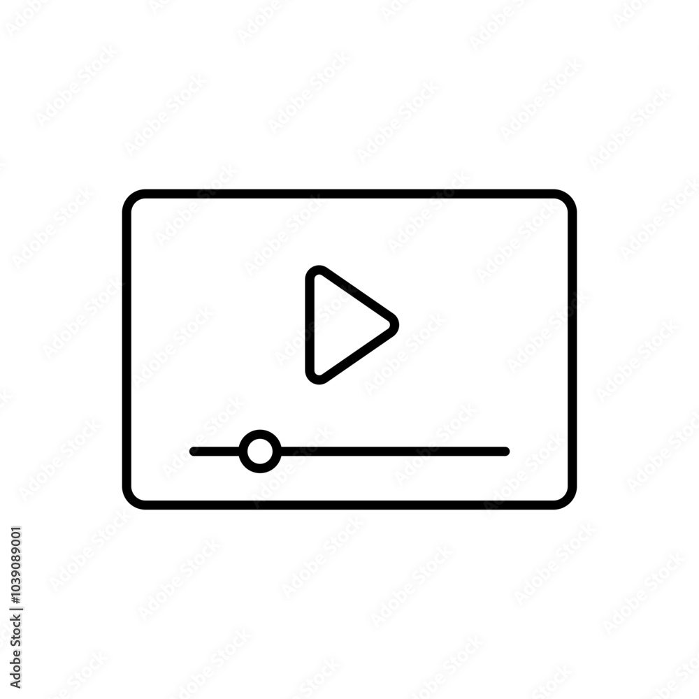 Aufkleber play video icon, vector video player icon with play button
