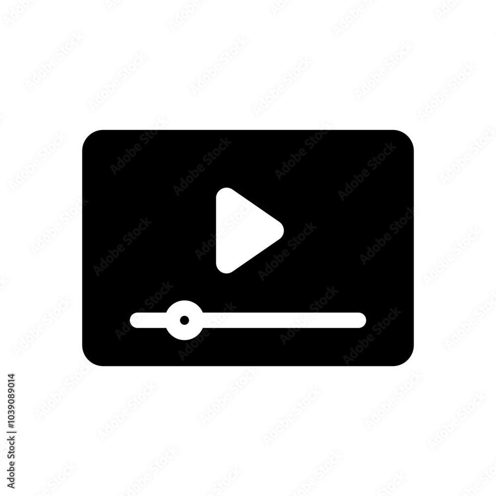 Aufkleber play video icon, vector video player icon with play button