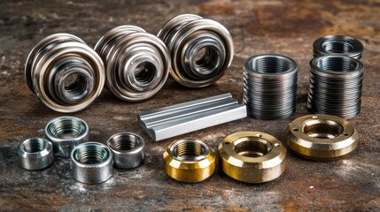 Obraz premium Various Metal Parts and Components for Mechanical Use