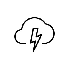 Cloud with Lightning Bolt icon, flash thunder clouds icon