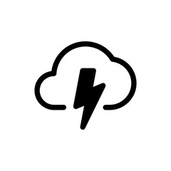 Cloud with Lightning Bolt icon, flash thunder clouds icon