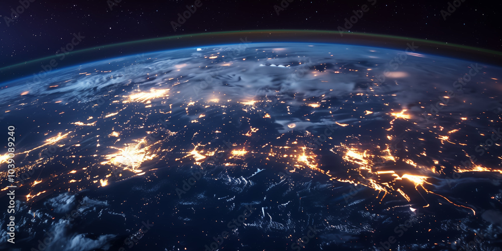 Poster global telecommunication network. internet communication technology. iot, cryptocurrency and blockch