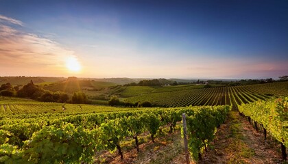 Fototapeta premium vineyard at sunset