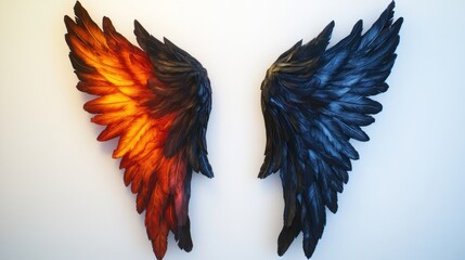 Obraz premium Fire and Dark Wings