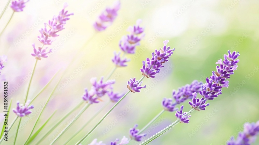 Canvas Prints   A close-up of lavender flowers with a blurry background