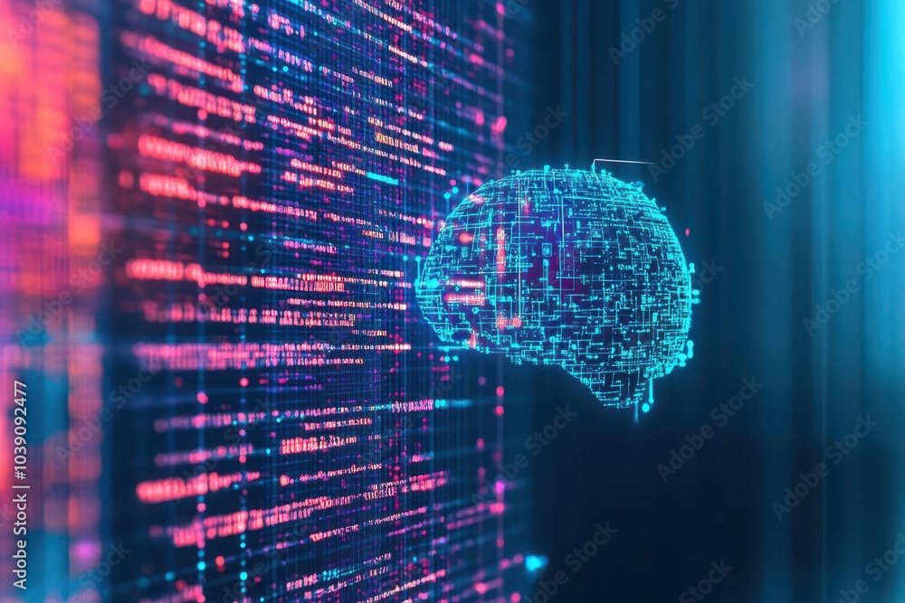 Poster Neural networks transforming big data analytics workflows side view Revolutionizing how big data is processed and analyzed futuristic tone Vivid