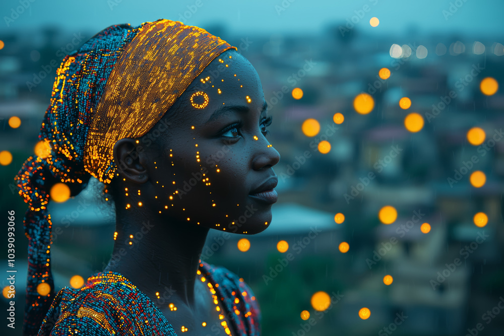 Poster a blockchain platform offering microloans to underserved communities, showcasing blockchain's role i
