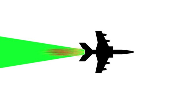 Background transition from black to green with jet plane goes to right effect