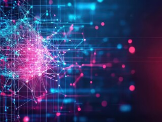 Fototapeta premium Adaptive neural networks analyzing big data dynamics front view Adapting to changes in realtime big data analytics digital tone Tetradic color scheme