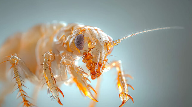Isolated close-up of a bug claw on a white background