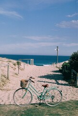 Fototapeta premium Vintage Bike on Australian Beach