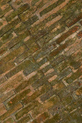 View of the red brick wall background