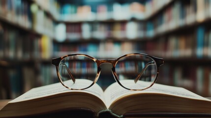 Book and Glasses on a Shelf