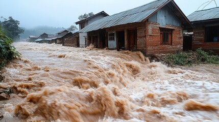 Flooded Village in Laos