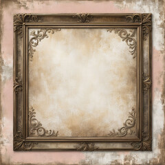 Vintage antique gold frame with wear imperfections