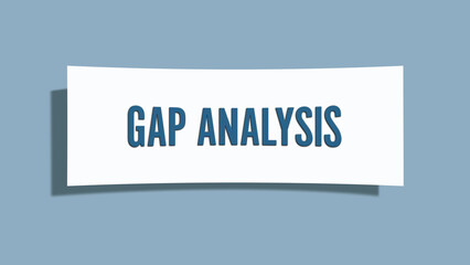 Gap Analysis. A card isolated on blue background.