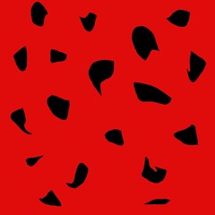 Abstract background of black dots on a red background. Weed spots scattered on a red background