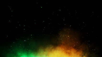 Fire embers particles texture overlays . Burn effect on isolated black background. Design texture.