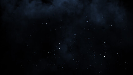 Fire blue embers particles texture overlays . Burn effect on isolated black background. Design texture. © Victor