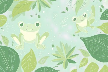 seamless background with leaves