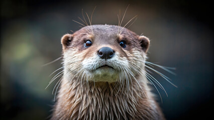 A cute, furry otter isolated on a background