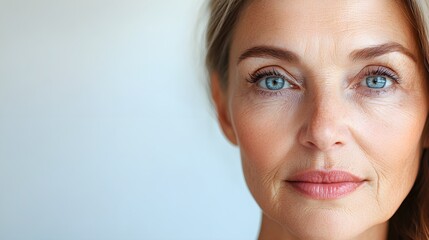 Cellular aging visualized through skin changes, young woman's glowing face next to older woman with visible wrinkles, depicting beauty routines