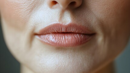 Obraz premium Transformation of a senior woman, thin, wrinkled lips becoming plump, smooth lips, highlighting skin rejuvenation and anti-aging treatment