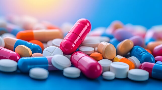 Close-up of daily medicine tablets and pills, including Phentermine and atrial fibrillation treatments, symbolizing prescription healthcare monitoring