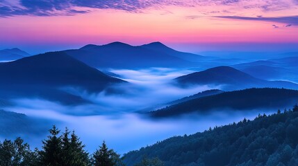 Obraz premium Misty Mountain Sunrise