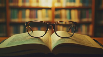 Book and Glasses on a Table