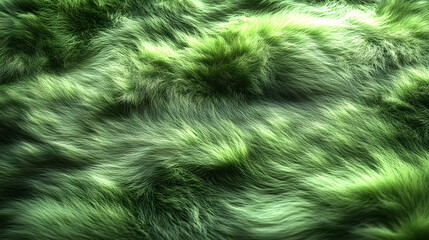 Obraz premium Close-up of soft, fluffy green fur texture. Cozy and vibrant texture image, perfect for backgrounds, fashion designs and soft textile concepts. Creates a homey feel. 