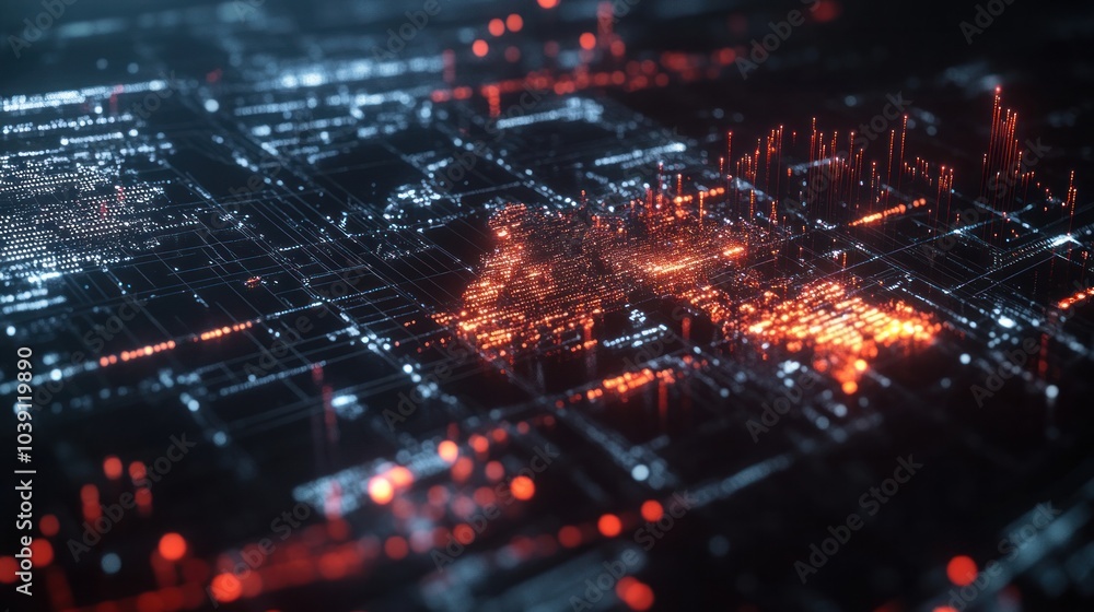 Aufkleber 3d visualization of business analytics and global network integration for economic growth