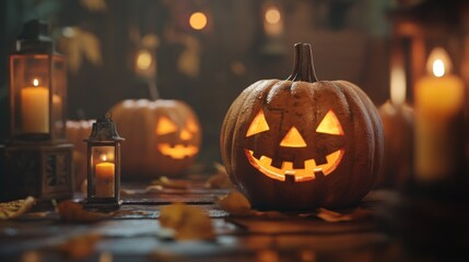 Halloween Pumpkins with Candles