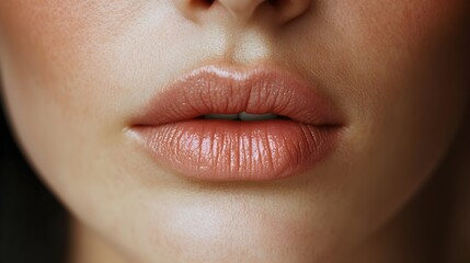 Fototapeta premium Close-up comparison of the lips before filler, showing wrinkles and fine lines, and after treatment with a smooth, youthful, wrinkle-free appearance