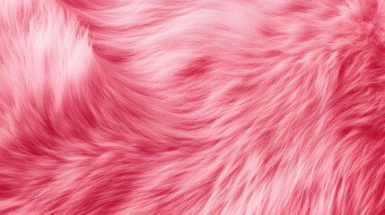 Fototapeta premium Close-up of soft, fluffy pink fur texture. Cozy and bright texture image, perfect for backgrounds, fashion design and soft textile concepts. Creates a homey atmosphere. 