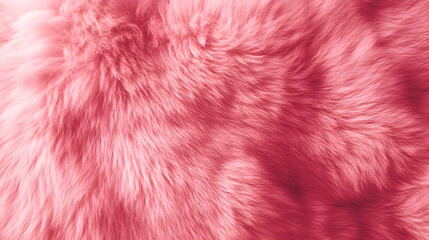 Fototapeta premium Close-up of soft, fluffy pink fur texture. Cozy and bright texture image, perfect for backgrounds, fashion design and soft textile concepts. Creates a homey atmosphere. 