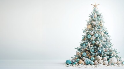 sea and nautical themed christmas tree and decorations