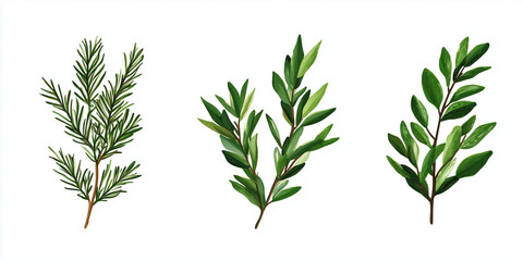 Obraz premium fir tree rosemary isolated on white background