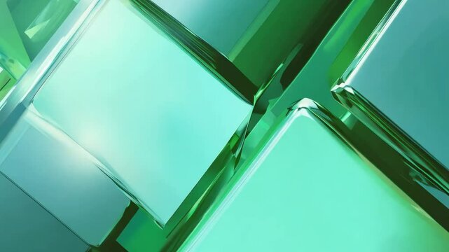 輝く緑のミラー方形背景2
