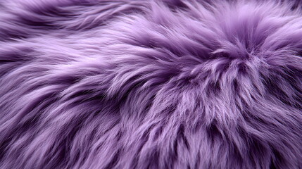 Fototapeta premium Close-up of soft, fluffy purple fur texture. Cozy and bright texture image, perfect for backgrounds, clothing designs and soft textile concepts. Creates a homey atmosphere. 
