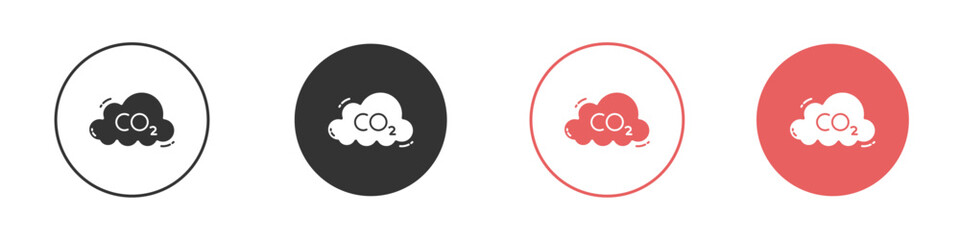 CO2 reduction icon Flat set in black and white color