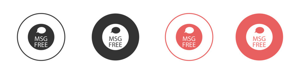 Msg free icon Flat set in black and white color