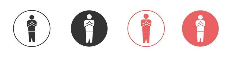 Respectfulness icon Flat set in black and white color