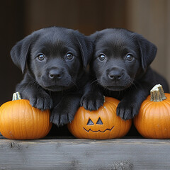  Puppies with Halloween Decorations 1