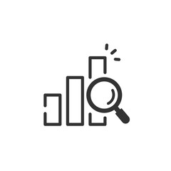 データ分析の上昇グラフベクターアイコン(線画・白黒)