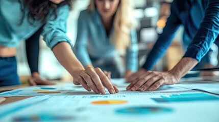 Obraz premium Marketing Team Analyzing Market Research, Generative AI