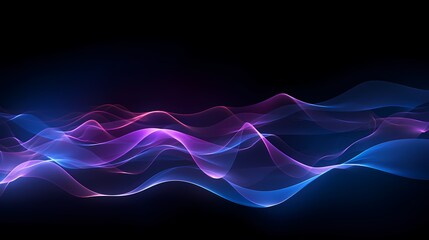 Digital technology blue and purple abstract sound wave PPT poster background