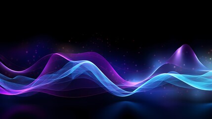 Digital technology blue and purple abstract sound wave PPT poster background