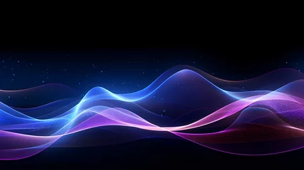 Digital technology blue and purple abstract sound wave PPT poster background