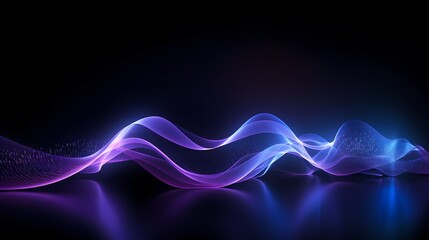 Digital technology blue and purple abstract sound wave PPT poster background